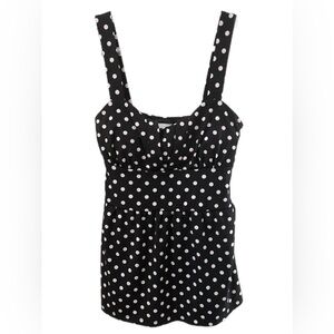 Suzy Shier Black and White Polka Dot Tank Top